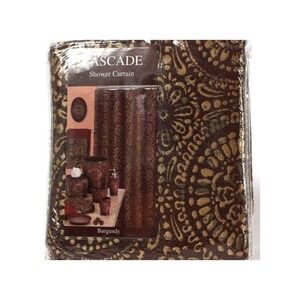 Popular Bath‎ Cascade Burgundy Shower Curtain 72" X 72" 100% Polyester NEW!